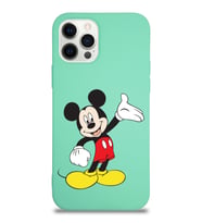 Apple iPhone 12 Pro  Lansman Kılıf Mickey Mouse Tasarımlı Altı Kapalı İçi Kadife Kaplı  Kapak (Şeffaf)