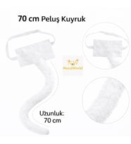 Beyaz Peluş Kuyruk Şekil Verilebilir 70 cm