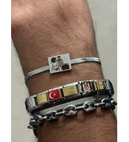 Kişiye Özel Resimli Görselli Çizgisel Çelik Bileklik (SEVGİLİLER GÜNÜ YILBAŞI ÖZEL GÜN DOĞUM GÜNÜ HEDİYE)