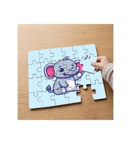 Sevimli Yavru Fil Tasarımlı 24 Parça Ahşap Çocuk Puzzle MPK0379