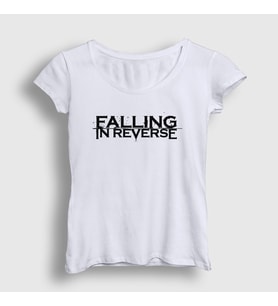 Presmono Kadın Beyaz Logo Müzik Falling In Reverse T-Shirt 503358tt (Beyaz)