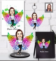 Kişiye Özel Melek Anne Karikatürlü 5 li Hediye Seti  Model-5