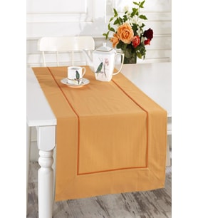 Hardal Buldan Keteni Kiremit Renk Biyeli 50x130 cm Runner