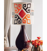 Naura Atelier Rug Motif Bej Nakışlı Abajur