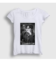 Presmono Kadın Beyaz Hikaru Nakamura Büyükusta Satranç T-Shirt 423609tt (Beyaz)