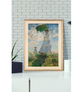 Monet Walking With Parasol Ahşap Tablo