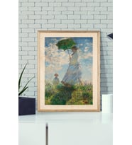 Monet Walking With Parasol Ahşap Tablo