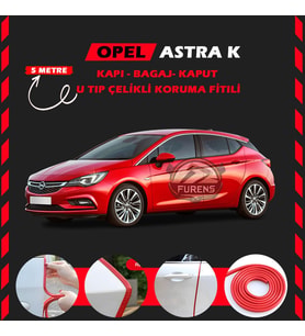 Opel Astra K Oto Araç Kapı Koruma Fitili 5metre Parlak Kırmızı Renk