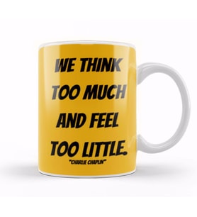 Charlie Chaplin Quotes Art Gift Vintage Retro Style Kupa Bardak Porselen