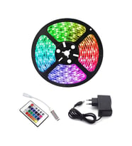 Rgb Şerit 5 Metre 16 Renkli Kumandalı Adaptörlü Çift Taraflı Bant TG-V 1735