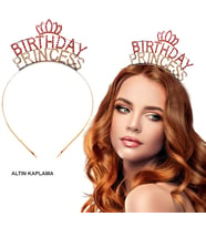 Birthday Princess Kristal Taç – Altın Kaplama