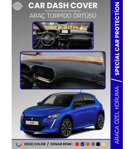 PEUGEOT 208 (2019-2025) Torpido Örtüsü Ön Göğüs Koruma Torpido Koruma Birebir Uyum Kaymaz Özel Kesim