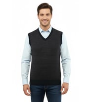 Erkek V Yaka Süveter Çelik Örgü Regular Kalıp 5206H BGL-ST04841 (Lacivert)
