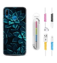 Huawei P20 Lite Mate 10 20 Lite Pro P40 Lite KılıfKablo Koruma Spiral Silikon Mistik Çiçekler 1650