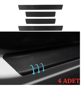 Oto Kapı Eşiği Sticker Karbon 4 Adet