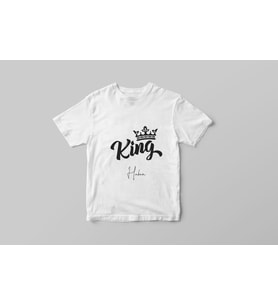 King Baskı Tişört ( Çocuk - Büyük ) Kişiye Özel