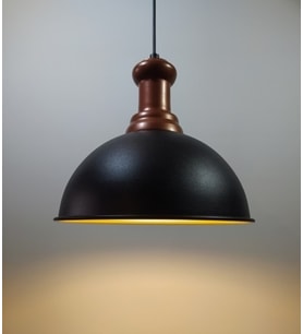 RİOLİGHT RETRO TEKLİ METAL SARKIT AVİZE ÇAP: 30CM (Siyah)