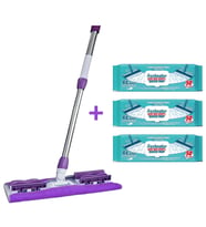 Dmr Mandallı Sihirli Mop Takımı + 3 Adet Freshmaker 50'li Mop Uyumlu Yer Temizlik Havlusu - Set