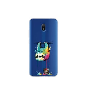 Redmi 8A ile Uyumlu Splash Tembel Hayvan Tasarımlı Şeffaf Silikon Kılıf