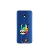 Redmi 8A ile Uyumlu Splash Tembel Hayvan Tasarımlı Şeffaf Silikon Kılıf
