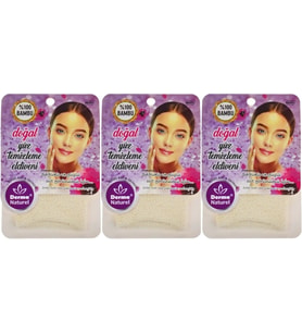 Derma Naturel Bambu Yüz Temizleme Eldiveni MS-32 (3 Lü Set)