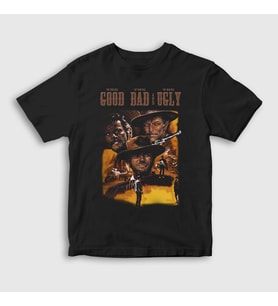 Presmono Unisex Çocuk Siyah Western Film The Good The Bad And The Ugly T-Shirt 252629tt