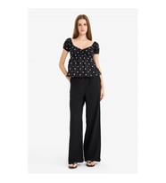Defacto Wide Leg Cepli Yüksek Bel Siyah Kadın Pantolon F5024AX/BK27