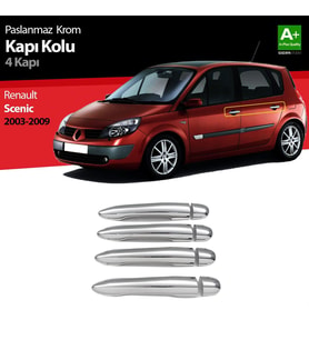 Renault Scenic Uyumlu 2 Krom Kapı Kolu 4 Kapı 2003-2009 (Karışık)