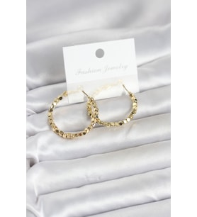 Pirinç Gold Renk Minimal Kare Halka Kadın Küpe