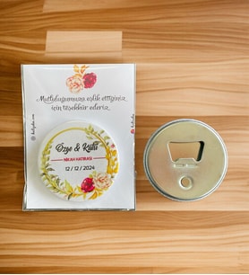 10 Adet Söz, Nişan, Nikah, Düğün Hediyesi Buton Açacak Magnet Kart ve Ambalajlı Tek Tek (btnmg10)