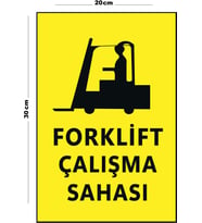 Metal Forklift Çalışma Sahası 20cm x 30cm A4 Büyüklüğünde Uyarı Levhası Yönlendirme Tabelası