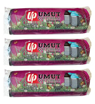 Umut Endüstriyel Jumbo Çöp Torbası Poşeti - 2 Kat - Siyah - 600 Gr. - 80x110 Cm. -10 Adetlik 3 Rulo