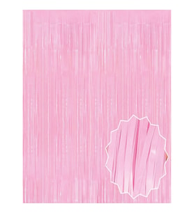 Mey İthalat® Soft Pembe Püsküllü Kapı Perdesi - Parti, Baby Shower, Cinsiyet Partisi 1x2 m