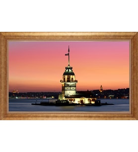 EV İŞYERİ OFİS İÇİN ALTIN ÇERÇEVELİ PASPARTULU TABLO VB456