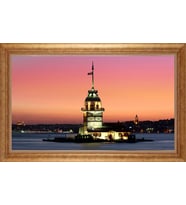 EV İŞYERİ OFİS İÇİN ALTIN ÇERÇEVELİ PASPARTULU TABLO VB456