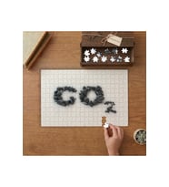 Taştan Yazılmış Karbondioksit Yazısı Tasarımı 240 parça Ahşap Puzzle Ahşap Kutuda MP00483