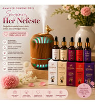 Nyora 20 ml Damlalıklı 5 Çeşit Çiçek Esans ve Ultrasonik Hava Nemlendirici Cİhaz Annelere Özel Hediye Seti