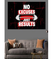 No Excuses Just Results Motivasyon Dekoratif Kanvas - Mdf Ahşap Tablo