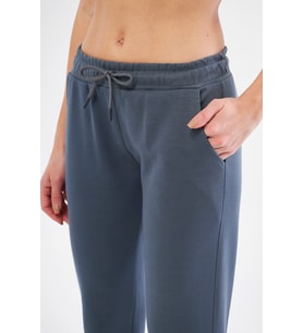Beli Lastikli Yan Cepli A Double Face Kumaş Jogger Pantolon (Mavi)