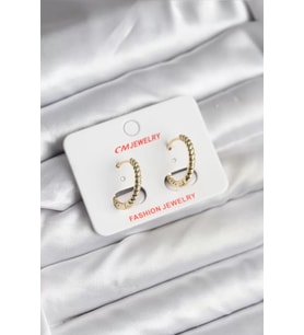 14K Gold Renk Kaplama Burgu Halka CM Kadın Küpe - TJ-BKP11423