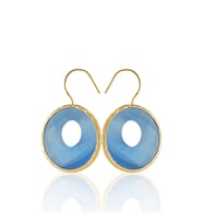 Kadir Jewellery 22 Ayar Altın Kaplama Kadın Taşlı Küpe -El İşçiliği Ve Hipoalerjenik Küpe