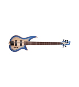 JACKSON 2919934586 Pro Spectra Bass SBA V 5 Telli Bas Gitar Caramelized Jatoba Klavye, Blue Burst, Nordstrand Manyetikler, Profesyonel Aktif/Pasif Seçeneği