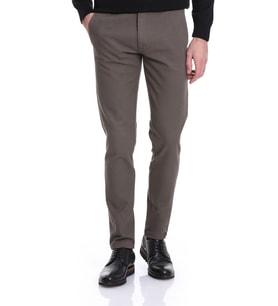 Haki Slim Fit Desenli Pamuklu Yandan Cep Kanvas Pantolon
