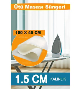 Yumuşak ve dayanıklı ütü masası süngeri, rahat kullanım sağlar