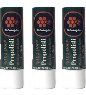 (3 Adet) Propolis, Bal, Shea, Hindistan Cevizi Zeytinyağı El Yapımı Dudak Kremi Nemlendirici Onarıc