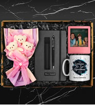 Öğretmenler Gününe Özel Kişiye Özel Tasarım Kupa & Peluş Ayıcık Buketi & Defter & Deri Kılıflı Touch Pen Kalem & Kişiye Özel Fotoğraf Çerçevesi