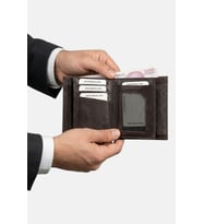 Lederax Hakiki Deri Dikey Erkek Cüzdan Bozuk Para Bölmeli LD627 (Kahverengi)