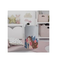 MEKTA HOME BEBEK VE ÇOCUK ODASI Çiçekli Prenses Kız Desenli Oyuncak Sepeti