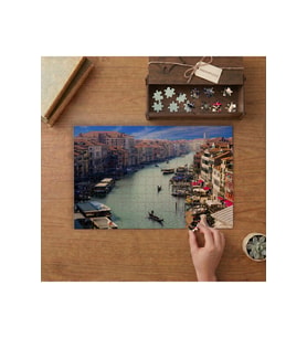 Venedik - İtalya - Büyük Kanal Tasarımı 240 parça Ahşap Puzzle Ahşap Kutuda MP05155