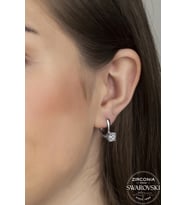 Union Swarovski Zirconia Kadın 1.68 Karat Pırlanta Montür Tektaş Gümüş Küpe